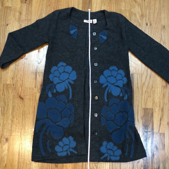 Anthropologie blue & grey merino wool snap jacket - Picture 7 of 14